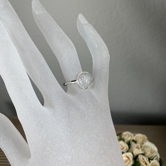 NEW Size 8 1/4 Pave Set CZ Cubic Zirconia Dome Ring in Sterling Silver - Picture 3 of 6